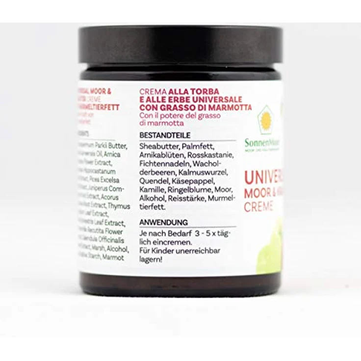 SonnenMoor Moor- und Kräutercreme mit Murmeltierfett 140g - natürliche Murmeltiersalbe, wohltuende Einreibung für Rücken und Gelenke – Bild 2