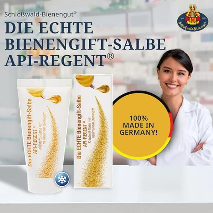 Api-regent Echte Bienengift-Salbe, Körpercreme mit 60-70% Melittin, 50 ml, dermatologisch getestet, Made in Germany – Bild 2