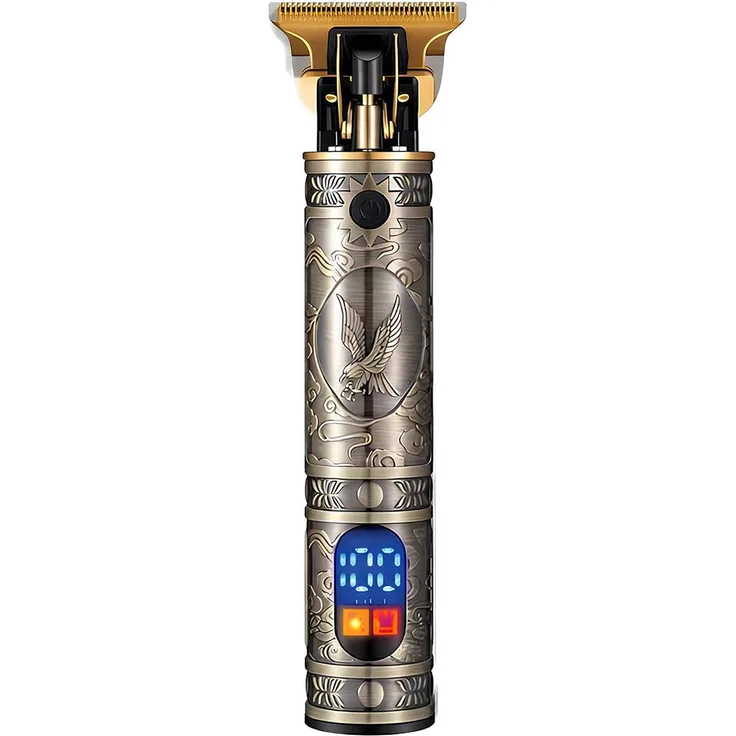 Sokany Bart- und Haarschneider Adler Design, präziser Trimmer mit LED-Display, wiederaufladbarem 1200mAh Akku, Bronze