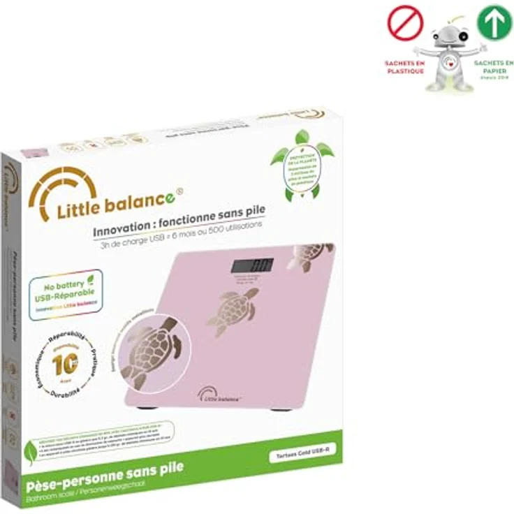 Little Balance 8729, Digitale Personenwaage mit LCD-Display, maximal 180 kg, Lithium-Ionen-Akku – Bild 6