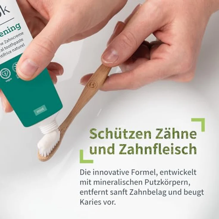 Niyok® Whitening Zahnpasta "Mint" (75ml) • Remineralisierende Zahnpasta für weiße Zähne • Natürliche Pflege & Frische • Plastikreduzierte Tube • Ohne Fluorid & Vegan – Bild 4