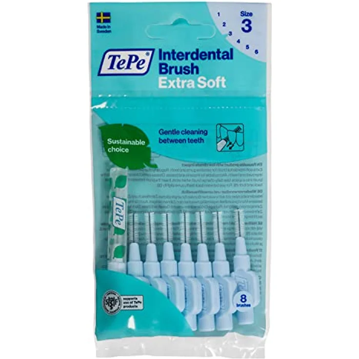 TePe Interdentalbürste extra soft blau 1er Pack 1 x 8 Stück Interdentalbürsten – Bild 2