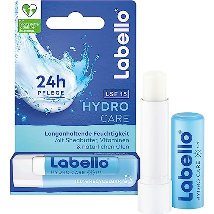 Labello Hydro Care Lippenpflegestift, mineralölfrei mit LSF 15, 24h Feuchtigkeit, Sheabutter und natürliche Öle, 4,8 g – Bild 1