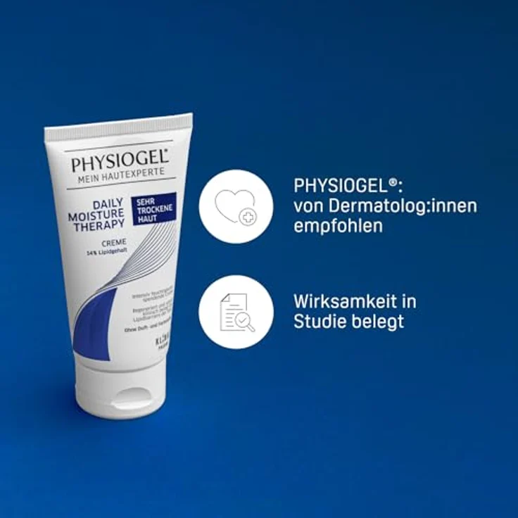 Physiogel Daily Moisture Therapy Sehr Trockene Haut Creme 75 ml - Intensive Feuchtigkeitscreme für sehr trockene Haut - Nährende Hautcreme für Körper und Gesicht – Bild 5