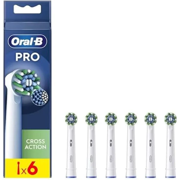 Oral-B Pro Cross Action Aufsteckbürsten, 6 Stück, X-förmige Filamente für bis zu 100% mehr Plaque-Entfernung, kompatibel mit allen wiederaufladbaren Oral-B Zahnbürsten – Bild 9