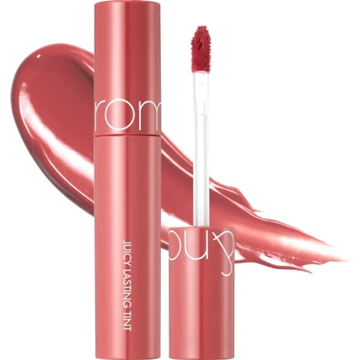 rom&nd Juicy Lasting Lipgloss Farbton 11 Pink Pumpkin, hochpigmentiert, 5,5 g mit langanhaltendem Glanz und Feuchtigkeitsspende