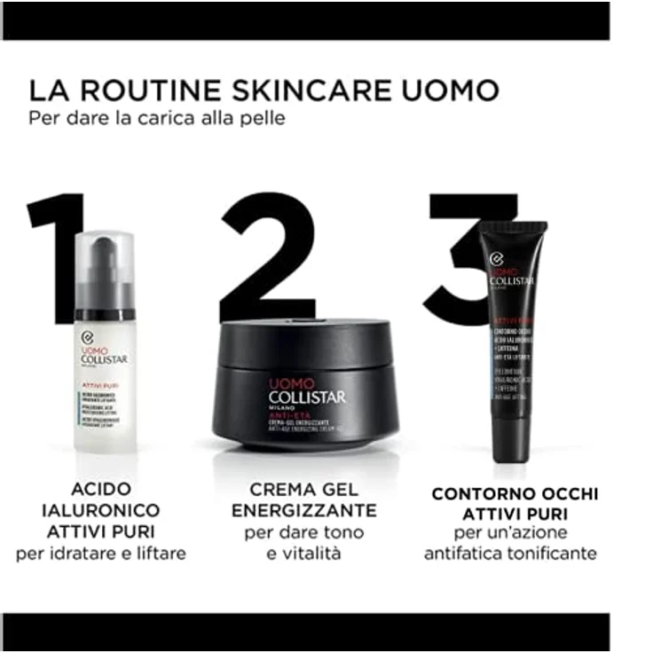 Collistar belebendes Creme-Gel aus der Männerserie, Anti-Falten- und Anti-Müdigkeits-Wirkung, frisches Creme-Gel, 50ml – Bild 4