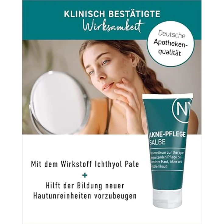 N1 Akne Pflege Salbe 30 ml - Getönte Pickel Creme - Antibakteriell, verfeinert das Hautbild - Auch für empfindliche Haut - Akne Creme Gesicht, Acne – Bild 4