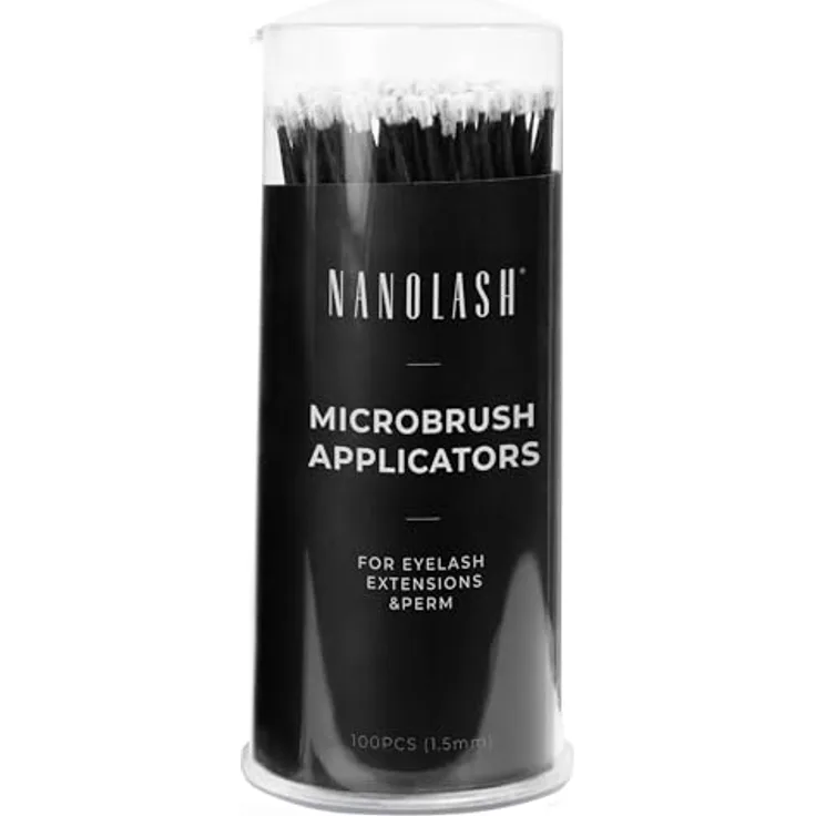 Nanolash Microbrush Aplicadores #1,5 mm, fusselfreie Wimpernpinsel für präzise Reinigung und Anwendung, 100 Stück
