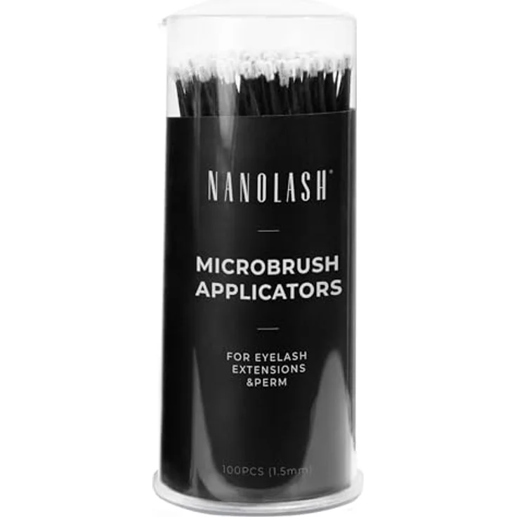Nanolash Microbrush Aplicadores #1,5 mm, fusselfreie Wimpernpinsel für präzise Reinigung und Anwendung, 100 Stück – Bild 1