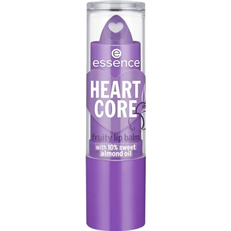 essence HEART CORE fruity lip balm Nr. 06, Violett, glättend, pflegend mit Ölen, vegan, ohne Konservierungsstoffe, 3g – Bild 1