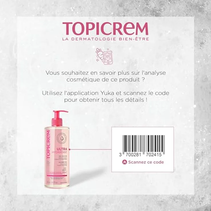 Topicrem Gel Body Care Ultra-Hydratant Gentle Cleansing Gel 500 ml mit feuchtigkeitsspendender Wirkung für trockene Haut – Bild 4