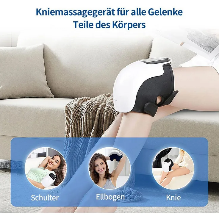 feinlux Massagegerät CT0973, Kniemassagegerät mit Wärme- und Vibrationsfunktion, weiß