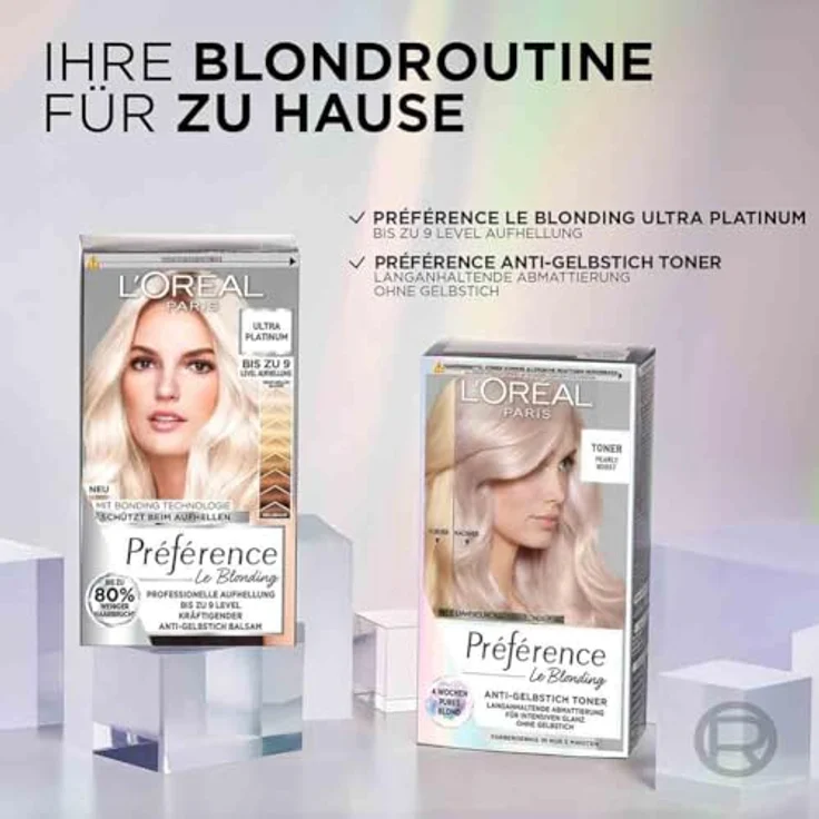 L’Oréal Paris Préférence Le Blonding Toner 02 Pearly Boost, Anti-Gelbstich Toner mit 5 Minuten Farbergebnis, 60ml Creme und Entwickler-Creme – Bild 10