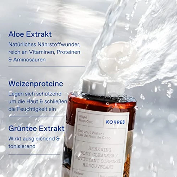 KORRES SANTORINI GRAPE Körperpflege Set, Duschgel 250 ml und Bodymilk 200 ml, fruchtiger Traubenduft, vegan – Bild 4