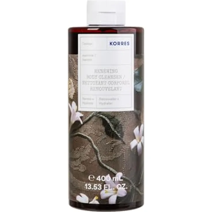 KORRES JASMINE Revitalisierendes Duschgel, XL 400ml, vegan, mit aktiv Aloe-Vera, floraler Duft