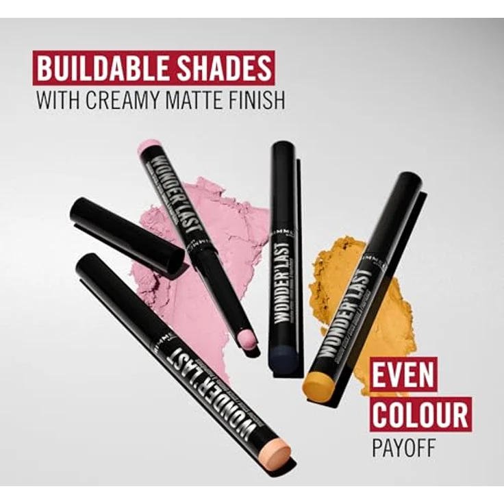 Rimmel Wonder'Last Lidschatten-Stift, 1.64 g, Farbton Strawberry Milkshake, veganer Lidschatten mit langanhaltendem Glitzereffekt – Bild 4