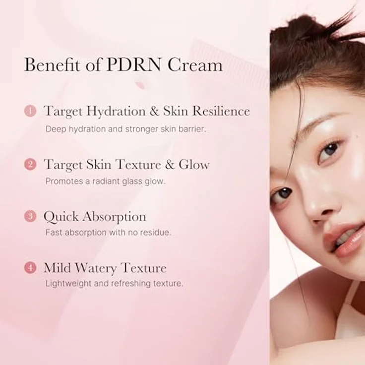 Medicube PDRN Pink Hyaluronic Moisturizing Cream 50ml – Koreanische Feuchtigkeitscreme mit Salmon DNA, 10-fach Hyaluronsäure, Niacinamid, Ceramiden & Peptiden – Anti-Aging, Hydration & Hautbarriere-Stärkung – Bild 4