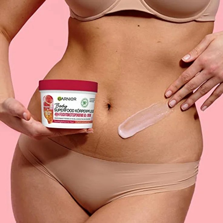 Garnier Erfrischende Körperpflege für trockene Haut, Body Butter mit Wassermelone und Hyaluronsäure, 48h Feuchtigkeit, Body Superfood, 380 ml – Bild 4