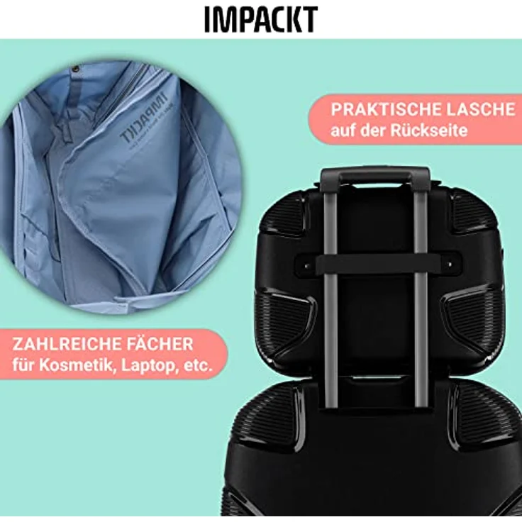 IMPACKT IP1 Handgepäck Kosmetikkoffer aus recyceltem Material mit 6 Jahren Garantie; nachhaltiges Beautycase mit Aufsteckfunktion; 40 cm, 1,5 kg, 22 Liter – Bild 3