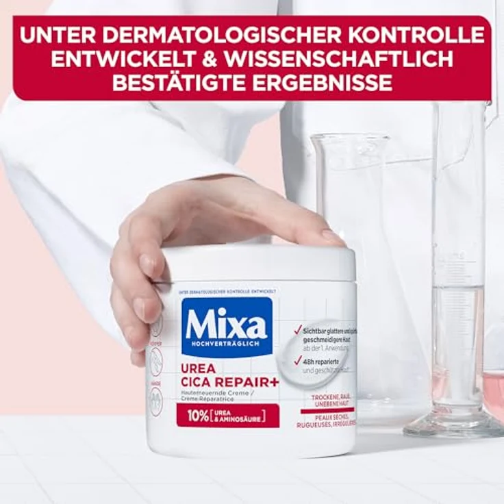 Mixa Urea Cica Repair, hauterneuernde Creme Bodylotion für raue und trockene Haut, 400 ml – Bild 3