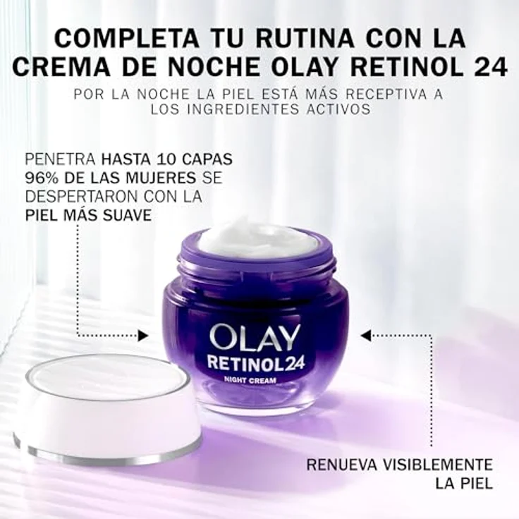 Olay Retinol 24 Nachtcreme, feuchtigkeitsspendend mit Vitamin E und Antioxidantien, 50 ml – Bild 2