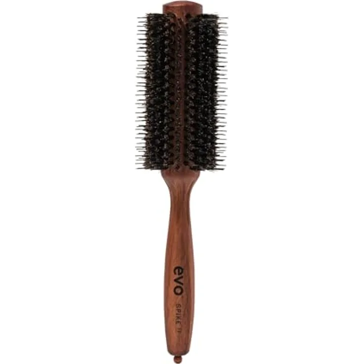 Evo spike nylon pin bristle radial brush 28mm I Stylingbürste mit Wildschweinborsten für schnelles und einfaches föhnen I Haarbürste Frauen, Damen und Herren I aus zertifiziertem Holz hergestellt