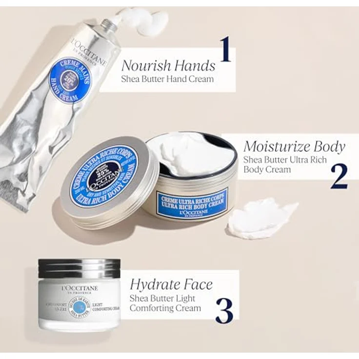 L'Occitane Shea Butter Light Comforting Cream 50 ml, leichte Gesichtscreme – Bild 6