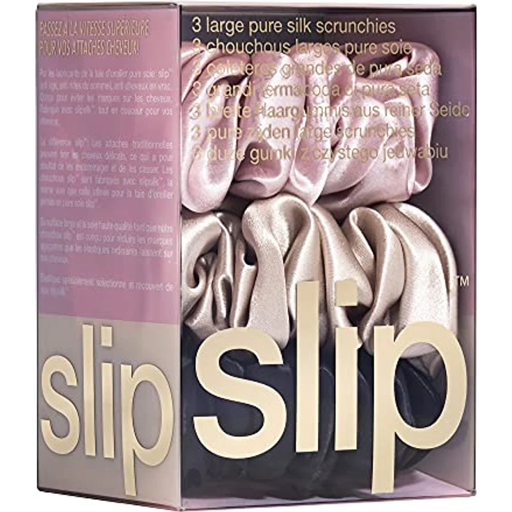 slip Pure Silk Large Hair Scrunchies, 3er Set, samtig glänzend, Haargummis für Damen – Bild 4
