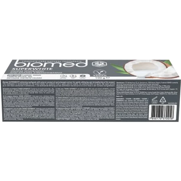 Biomed Super White Fluoridfreie Coconut Oil Toothpaste, zur schonenden Aufhellung, 75 ml – Bild 3