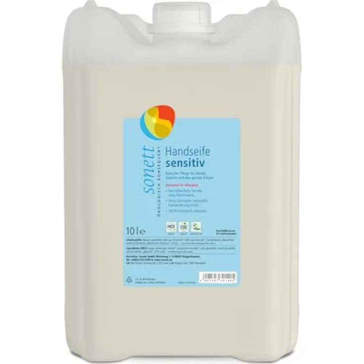 Sonett Handseife sensitiv 18 x 10 l, Bio-zertifiziert, gr