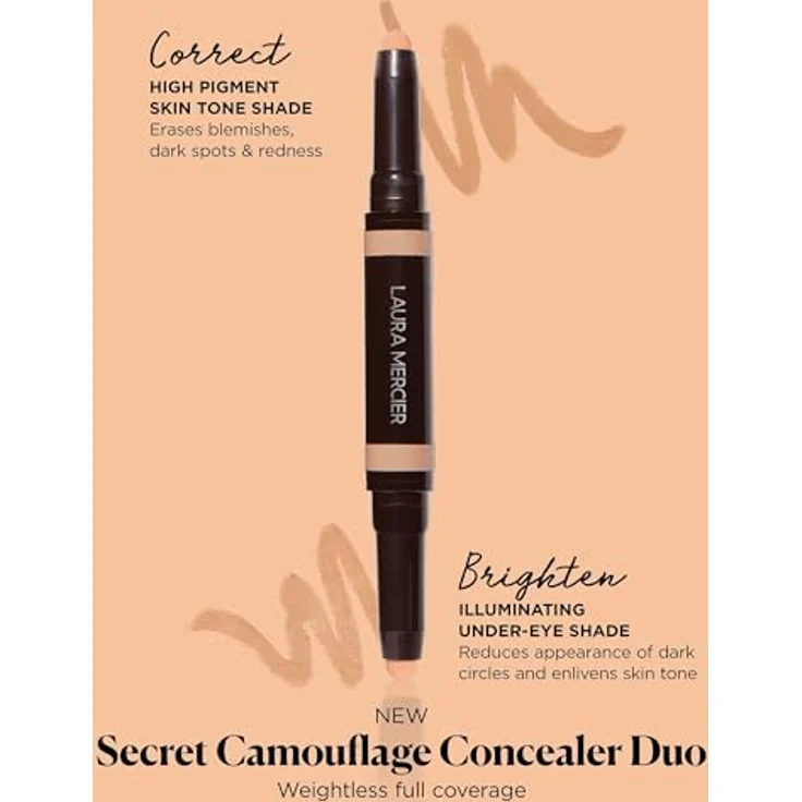 Laura Mercier Secret Camouflage Brighten & Correct Duo, Concealer zur individuellen Farbkorrektur, 2 ml, Farbton 1N – Bild 4