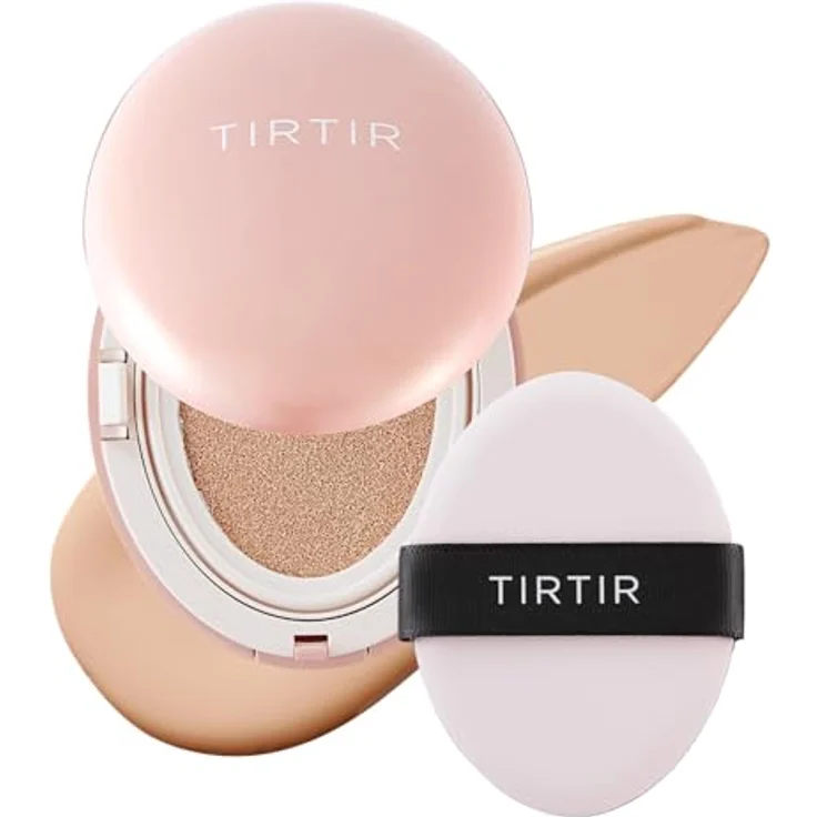 TIRTIR Mask Fit All Cover Cushion, mattierendes Make-up im Schwämmchen, Farbton 21C Cool Ivory, 18 g, hohe Deckkraft, langanhaltend, feuchtigkeitsspendend – Bild 1