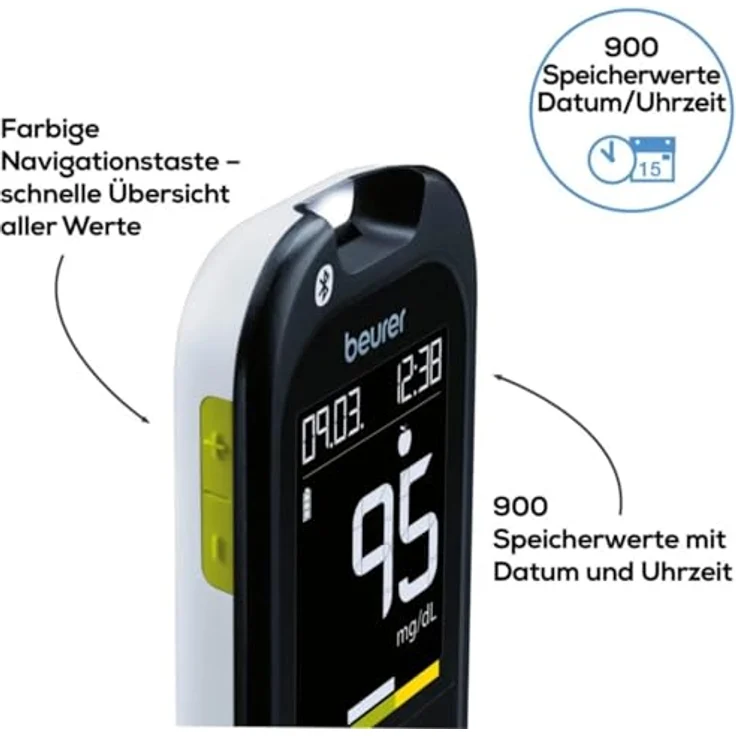 Beurer GL49 Blutzuckermessgerät für optimiertes Diabetesmanagement, mg/dl, 1 Stück – Bild 5
