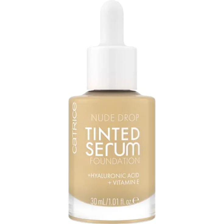 Catrice Nude Drop Tinted Serum Foundation, Nr. 020W, Nude, langanhaltend, mattierend, natürlich, für sensible Haut, vegan, ölfrei, ohne Parfüm, ohne Alkohol, 1er Pack (30ml) – Bild 2