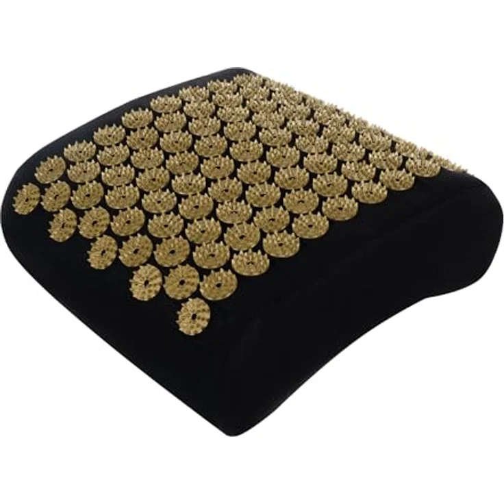 Trizand Akupressurmatte Entspannungsmatte Schwarz/Gold, Spar-Set mit Kissen und 2 Massagebällen, fördert Durchblutung und reduziert Muskelverspannungen – Bild 9