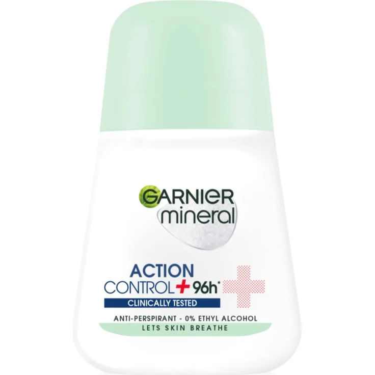 Garnier Mineral Action Control + Antitranspirant-Deoroller, 50 ml, langanhaltender Schutz gegen Schweißbildung, alkoholfrei, für Damen