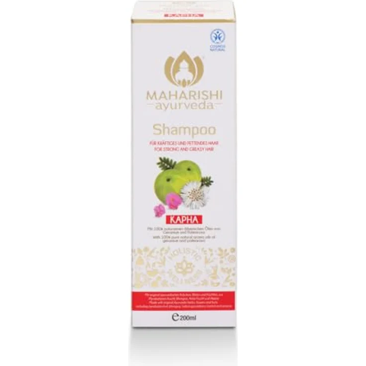 Maharishi Ayurveda Kapha Shampoo, 1er Pack (1 x 200 ml), mit 100 % naturreinen ätherischen Ölen von Geranium und Palmarosa, für seidig weiches und glänzendes Haar – Bild 1