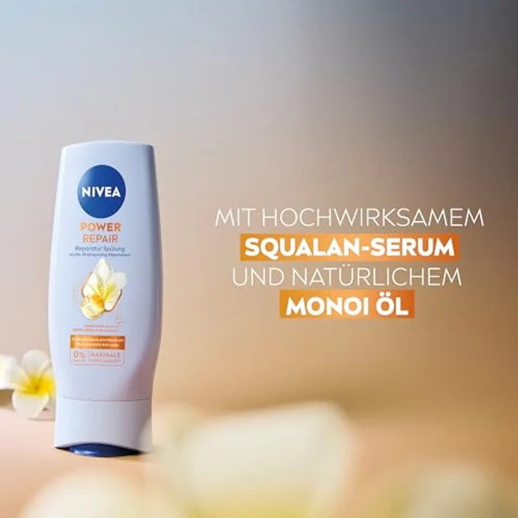 NIVEA Power Repair Reparatur Spülung, 200 ml, pflegender Conditioner mit Squalan Serum und Monoi-Öl, vegan und silikontfrei – Bild 2