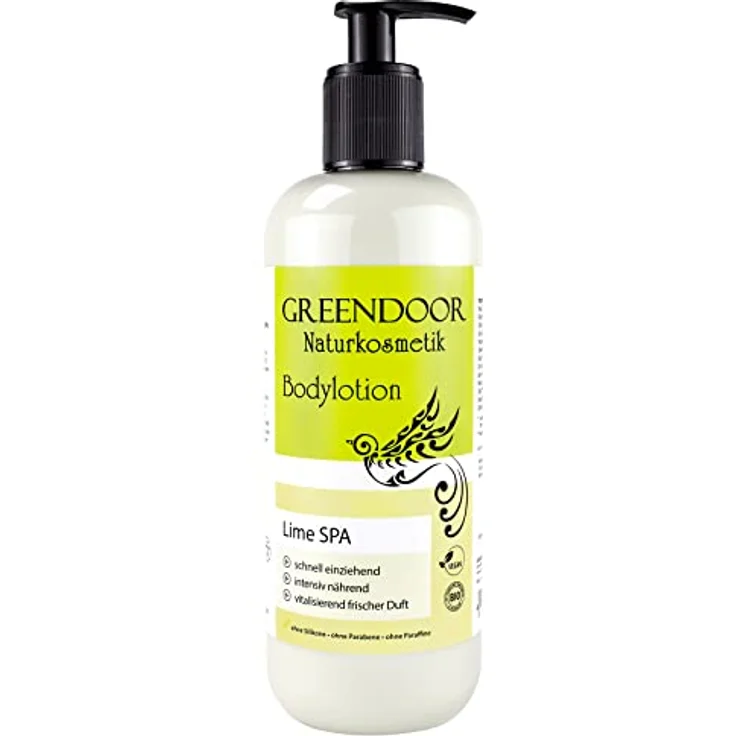 GREENDOOR Bodylotion Lime 500ml, Skin Food für trockene Haut, natürliche vegane Körpermilch mit Bio Sheabutter, frischer Duft, Naturkosmetik Lotion ohne Parabene Silikone, unisex – Bild 2