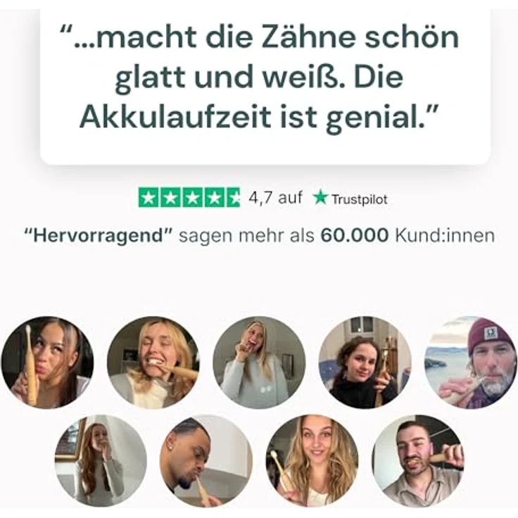 bamtoo Schallzahnbürste KOA V2 Pro, elektrische Zahnbürste mit 8 Wochen Akkulaufzeit, 5 Reinigungsmodi, Bambus-Bürstenkopf und Reiseetui – Bild 6