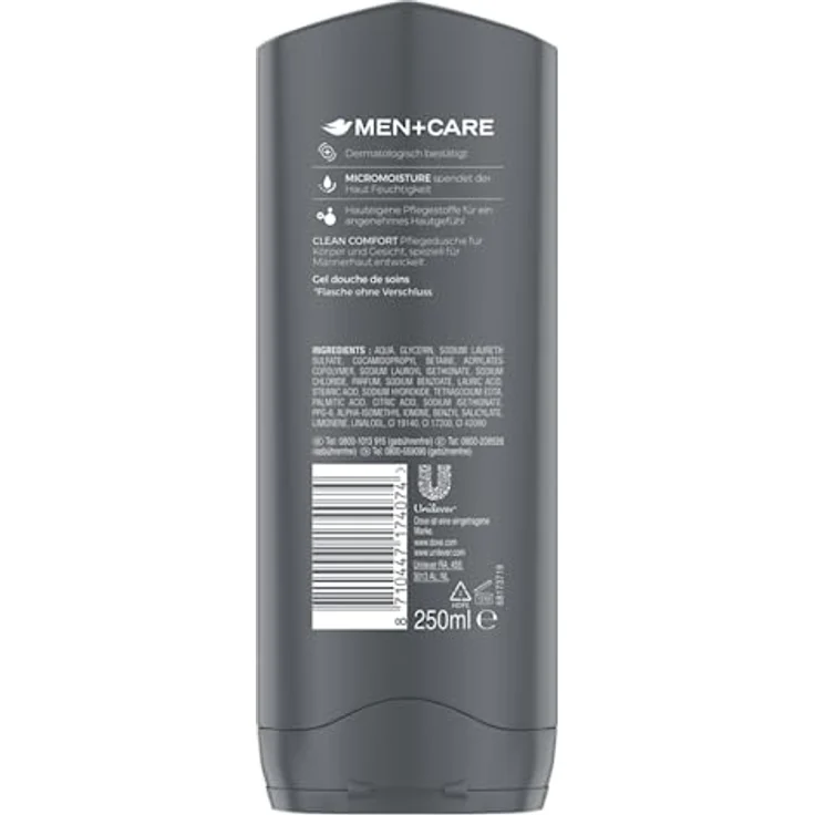 Dove Men? Duschgel für erfrischende Reinigung Clean Comfort milde Formel 250 ml – Bild 4