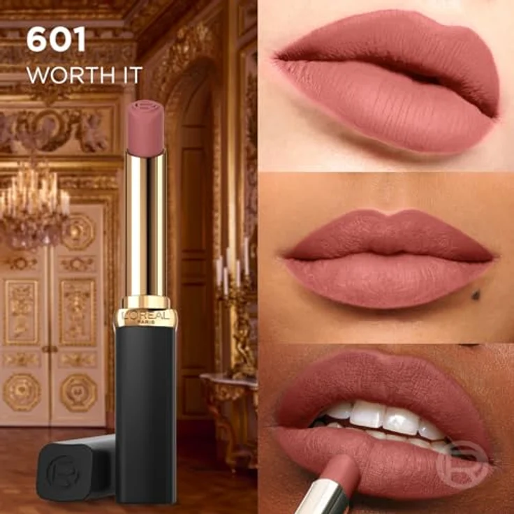 L'Oréal Paris Lippenstift für ein pudrig mattes Finish und 16 Stunden Halt, Color Riche Intense Volume Matte Nude, Farbe: 601 Worth It, 1.8 g – Bild 5