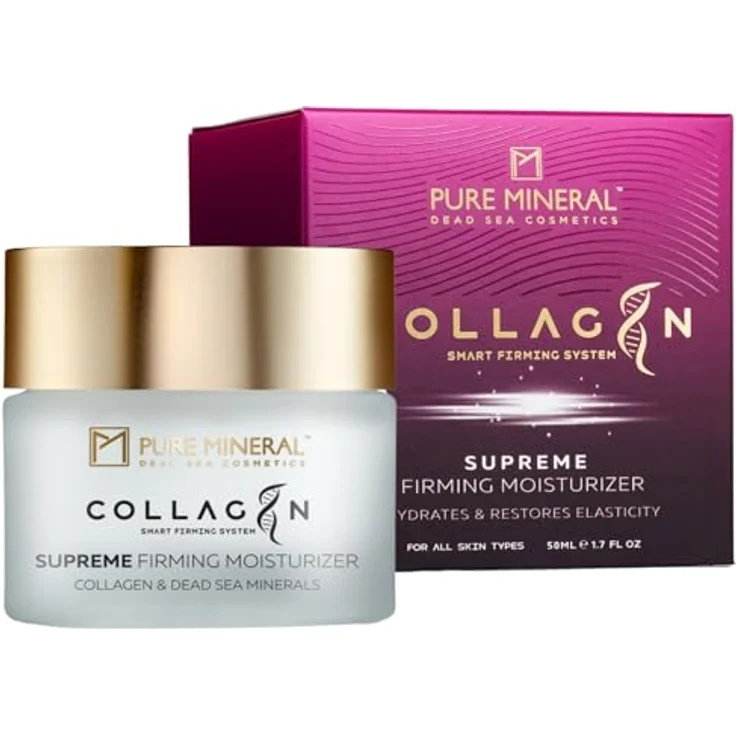 M PURE MINERAL DEAD SEA COSMETICS Pure Mineral - Supreme Feuchtigkeitscreme mit Kollagen - Totes Meer Mineralien, Tiefe Hydratation, Straffung, Ohne Silikone, Sulfate, Parabene - 50ml – Bild 1