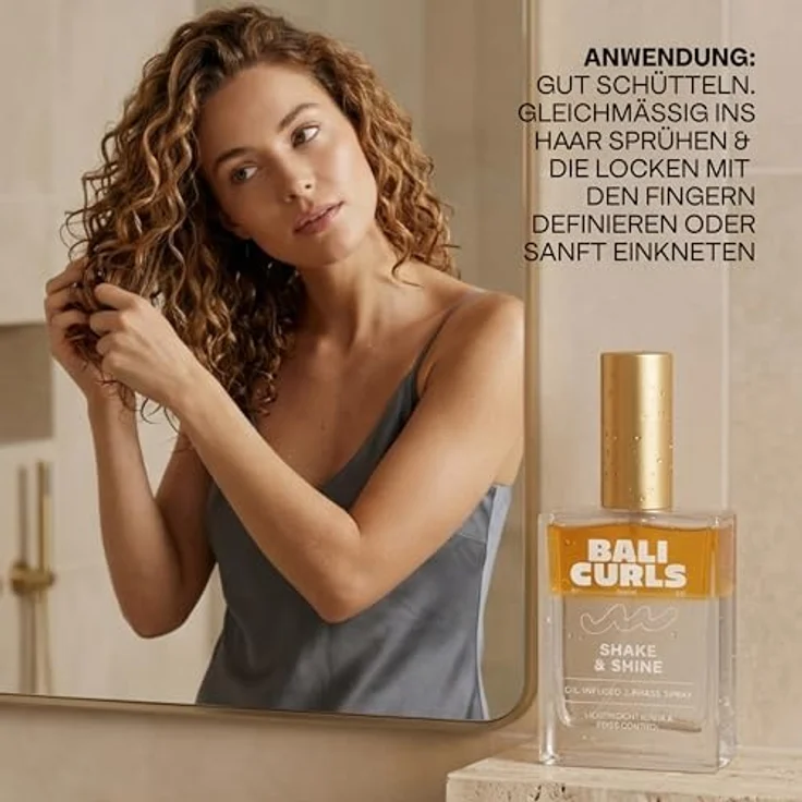 Bali Curls Shake & Shine Oil, Auffrischendes Pflegeöl für Locken & Wellen mit Hyaluronsäure und Panthenol, 100 ml – Für Glanz und Geschmeidigkeit – Bild 3