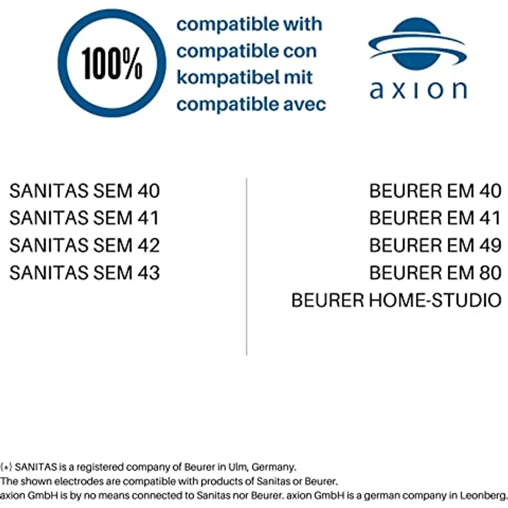 Axion Elektrodenpads 200x120mm, selbstklebende Rückenelektrode mit 3.5mm DK für TENS/EMS Geräte, medizinische Qualität – Bild 3