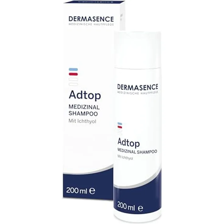 DERMASENCE Adtop Medizinal Shampoo, 200 ml - Mildes Anti-Schuppen Shampoo für trockene Kopfhaut