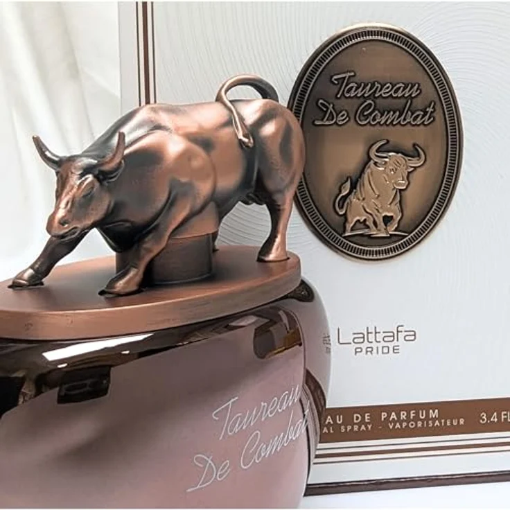 Lattafa Taureau de Combat Eau de Parfum, Bronze Metallic, Luxuriöse Herrenduft mit Stier-Skulptur, 100 ml – Bild 2