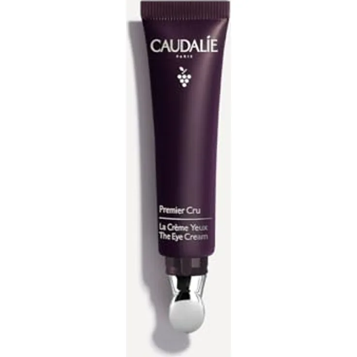 Caudalie Premier Cru Augencreme, 15 ml - Hochwertige Augenpflege mit Massage-Applikator, Dunkelviolett