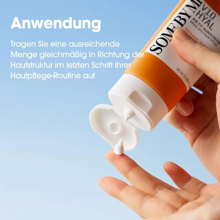 Some By Mi V10 Hyal Air Fit Sunscreen, leichte Gesichtscreme mit SPF 50+, 50 ml, schützt vor UVA/UVB-Strahlen und spendet Feuchtigkeit – Bild 7